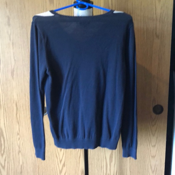 Cute argyle sweater blue grey Med - Picture 2 of 6